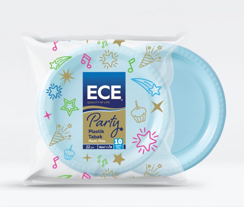 Party Lüks Renkli Plastik Tabak